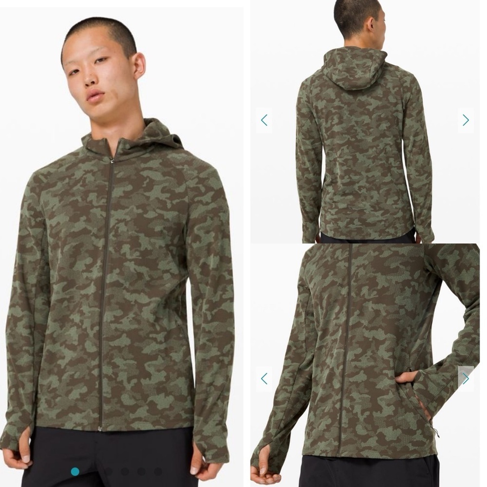 Lululemon Surge Warm Full Zip *Jacquard Heritage Camo Olive Green Twill Size XL